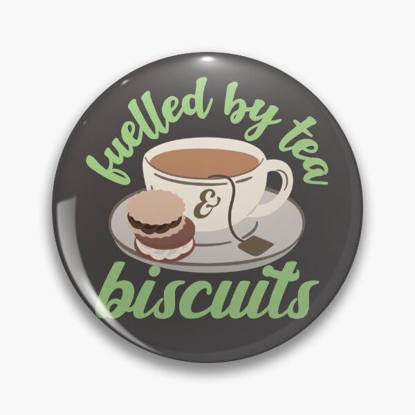 Item preview, Pastel Green Fuelled By Tea And Biscuits Fun Slogan designed and sold by TrulyEpoque.
