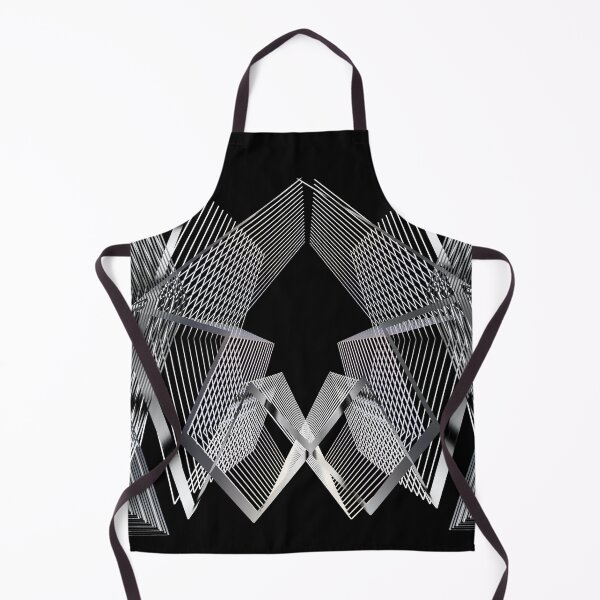 Item preview, Geometric silver metallic futuristic pattern blac designed and sold by Carolina Salazar.