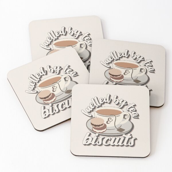 Item preview, Fuelled By Tea And Biscuits Fun Slogan Shadow Text designed and sold by TrulyEpoque.