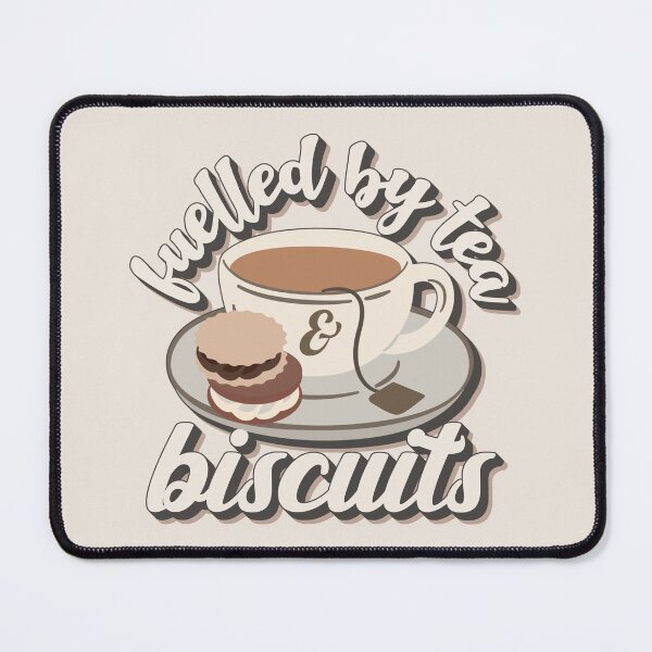 Item preview, Fuelled By Tea And Biscuits Fun Slogan Shadow Text designed and sold by TrulyEpoque.