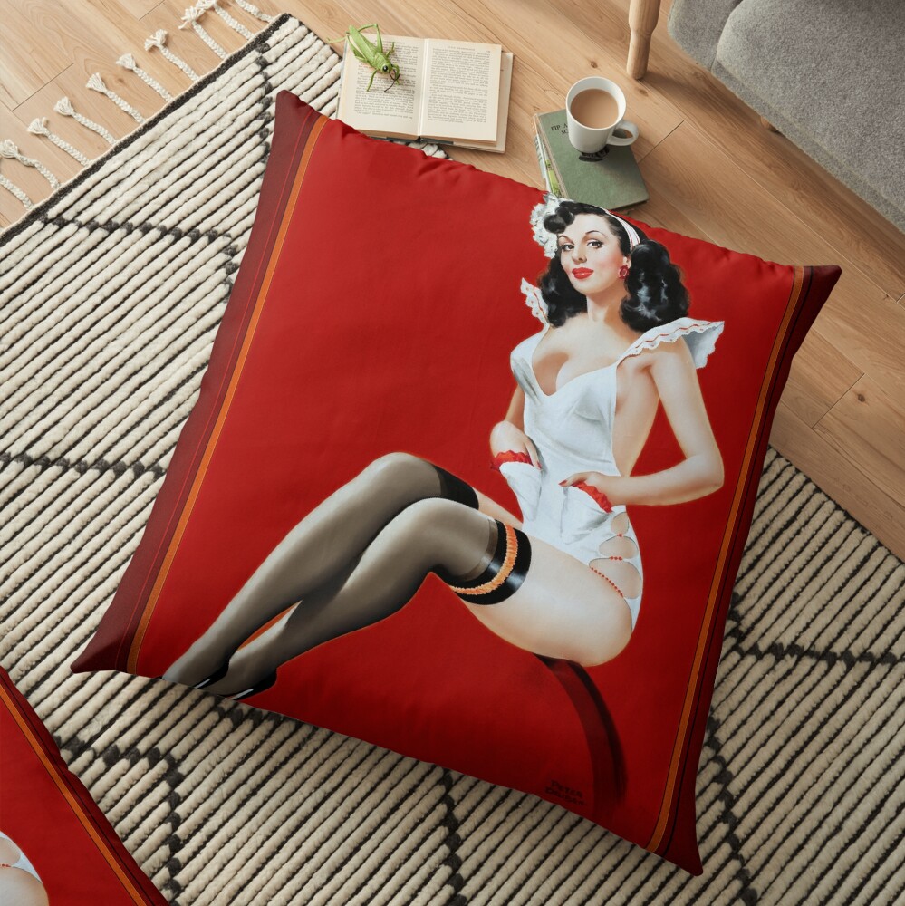 The Maid by Peter Driben Remastered Vintage Art Xzendor7 Reproductions Floor Pillow
