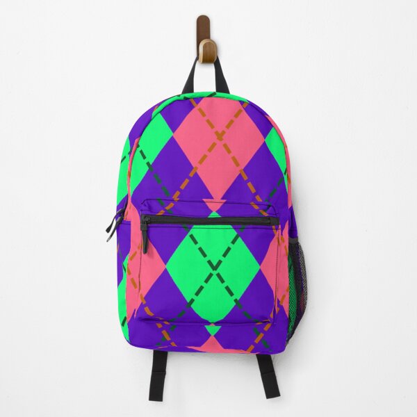 Item preview, Argyle Pattern - Cobalt Blue, Neon Green, Pink designed and sold by TotallyRetroArt.