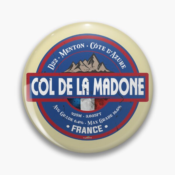 Item preview, Col de la Madone Cycling Tour de France Sticker T-Shirt 01 designed and sold by OuterShellUK.