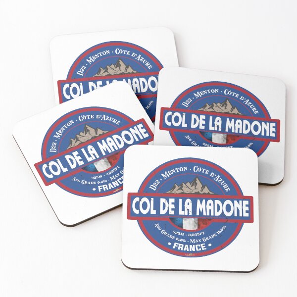 Item preview, Col de la Madone Cycling Tour de France Sticker T-Shirt 01 designed and sold by OuterShellUK.