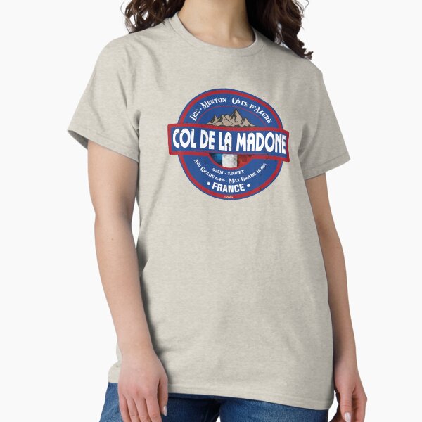Aperçu de l'œuvre Col de la Madone Tour de France Cycliste Sticker T-Shirt 01 créée et vendue par OuterShellUK.