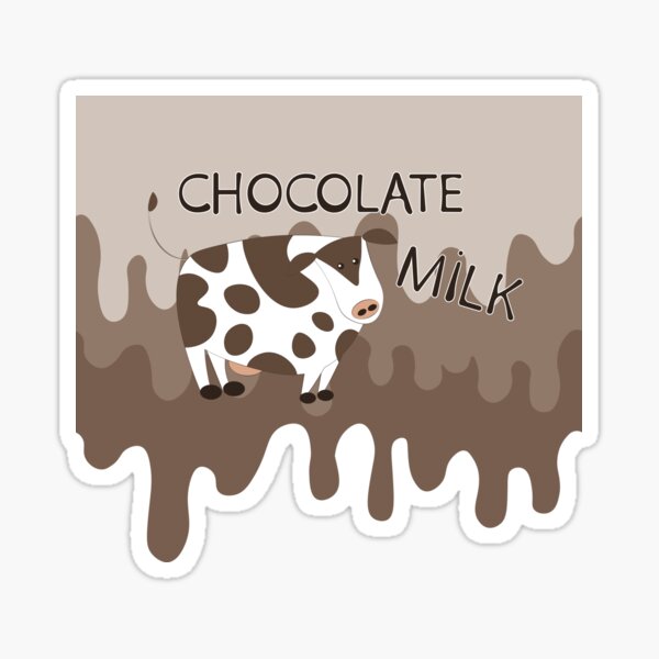 Dripping chocolate with a milk cow Sticker