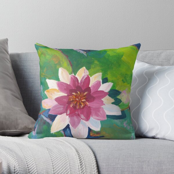 single lotus Throw Pillow