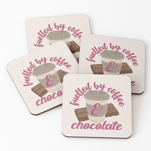 Item preview, Pink Fuelled By Coffee And Chocolate Fun Slogan designed and sold by TrulyEpoque.