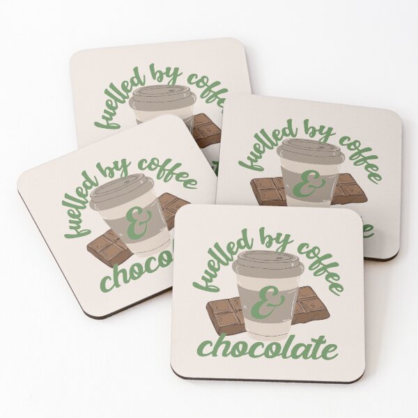 Item preview, Green Fuelled By Coffee And Chocolate Fun Slogan designed and sold by TrulyEpoque.