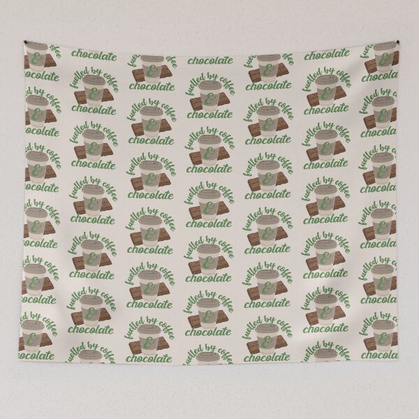 Item preview, Green Fuelled By Coffee And Chocolate Fun Slogan designed and sold by TrulyEpoque.