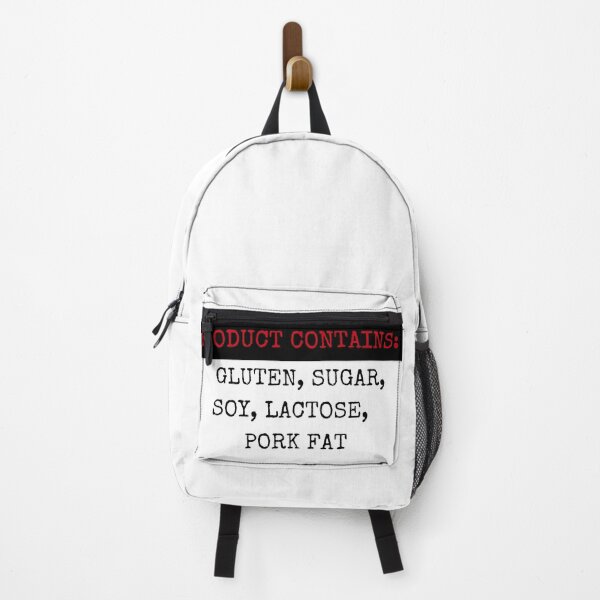 Item preview, Product Contains Gluten, Sugar, Soy, Lactose, Pork Fat. Funny Lunch Stickers designed and sold by trendingatees.