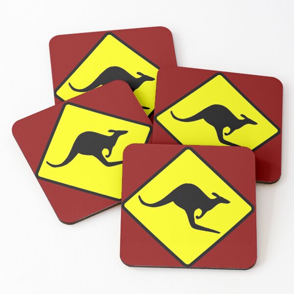 Item preview, Australian Kangaroo Crossing Road Sign Sticker Aussie Roo T-Shirt designed and sold by deanworld.