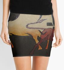 Two Bulls Fighting Mini Skirt