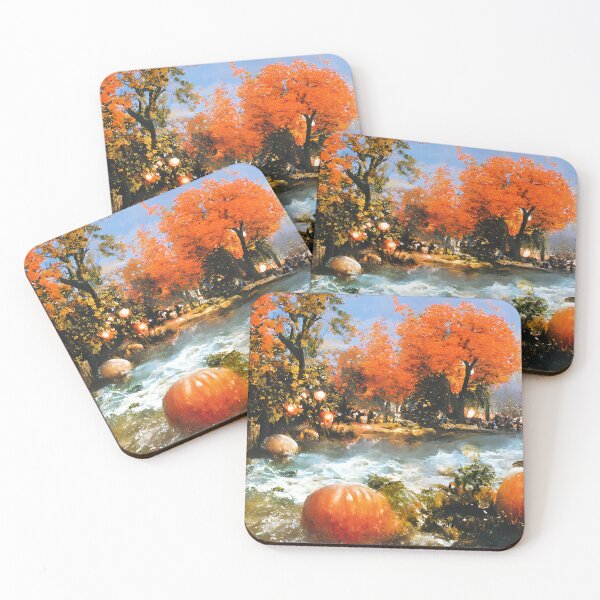 Item preview, Pumpkins in the autumn stream  designed and sold by fizzribbit.