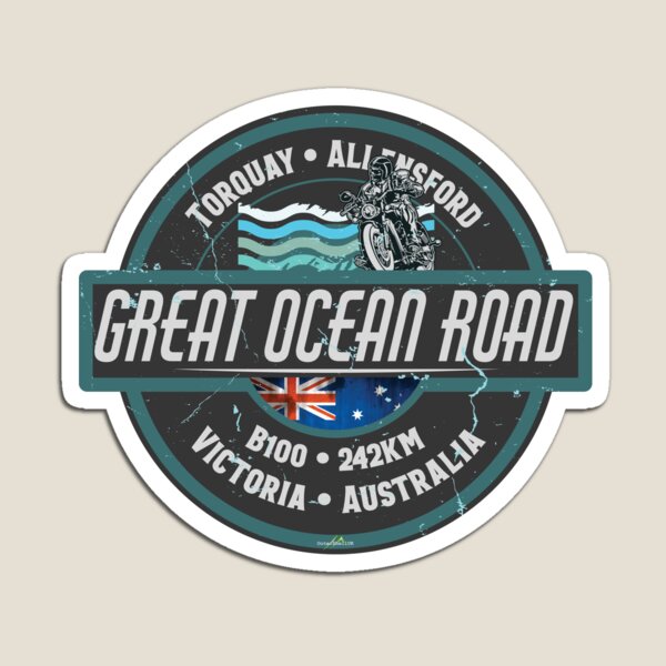 Artikel-Vorschau von The Great Ocean Road Victoria Australien Motorrad Camper Fahrrad Aufkleber T-Shirt 03, designt und verkauft von OuterShellUK.