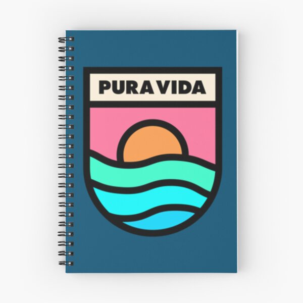 Aperçu de l'œuvre Pura Vida Rétro Badge Lignes Noires créée et vendue par CamrinDupler8.