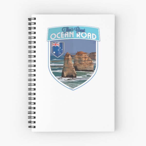 Item preview, The Great Ocean Road Victoria Australia Motorcycle Camper Cycle Shield Sticker T-Shirt 04 designed and sold by OuterShellUK.