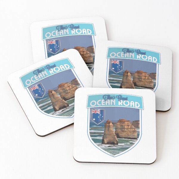 Item preview, The Great Ocean Road Victoria Australia Motorcycle Camper Cycle Shield Sticker T-Shirt 04 designed and sold by OuterShellUK.