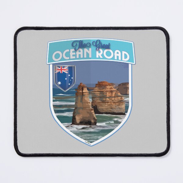 Item preview, The Great Ocean Road Victoria Australia Motorcycle Camper Cycle Shield Sticker T-Shirt 04 designed and sold by OuterShellUK.