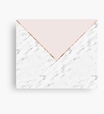 Peony blush geometric marble Canvas Print