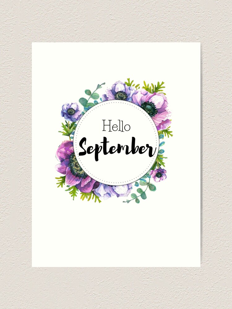 Alternate view of Hello September - monthly cover for planners, bullet journals Art Print