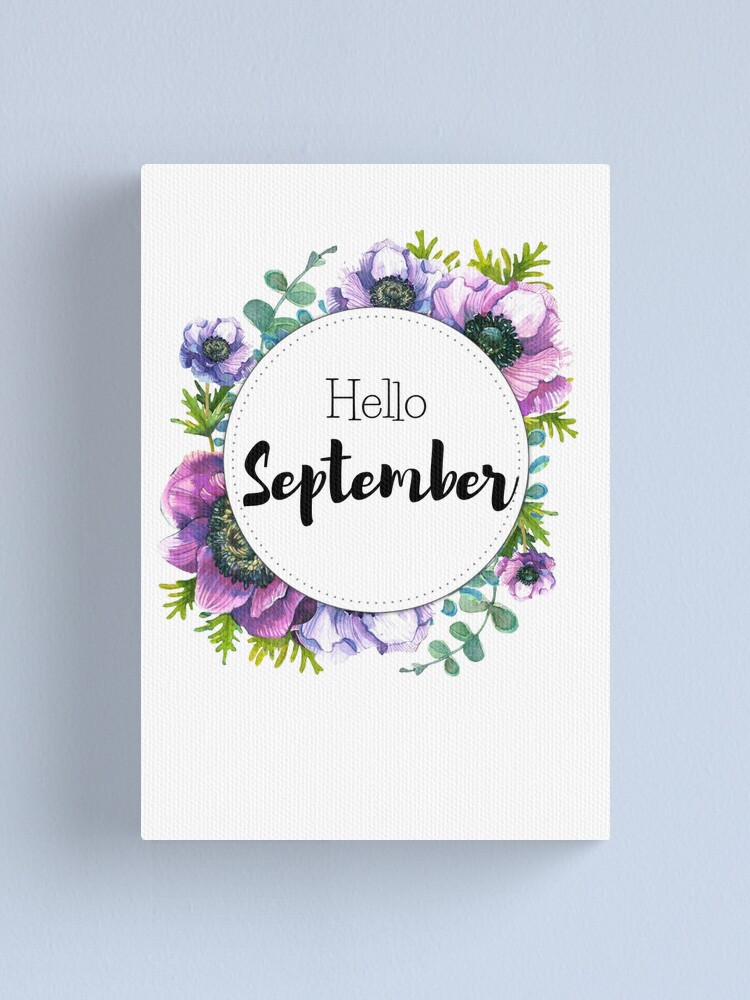 Alternate view of Hello September - monthly cover for planners, bullet journals Canvas Print