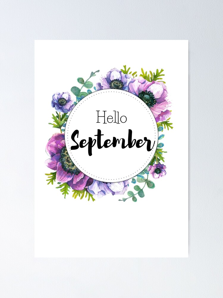 Alternate view of Hello September - monthly cover for planners, bullet journals Poster