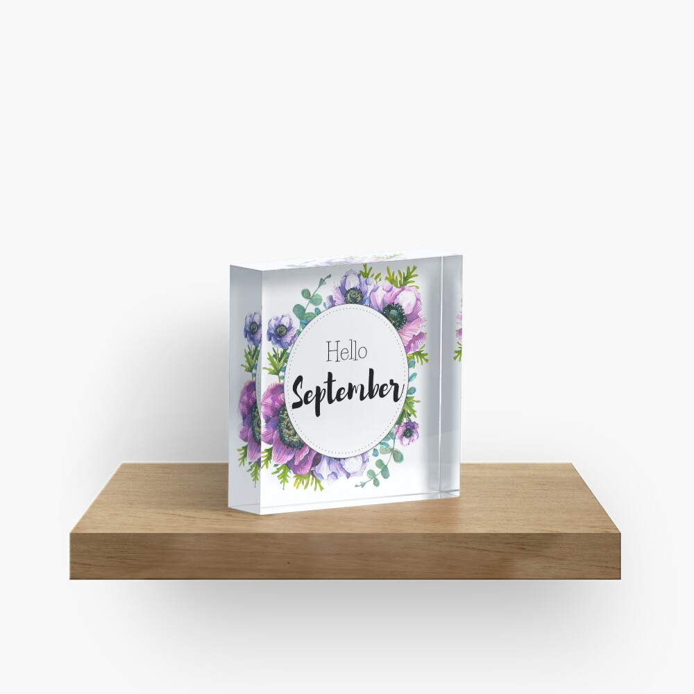 Hello September - monthly cover for planners, bullet journals Acrylic Block