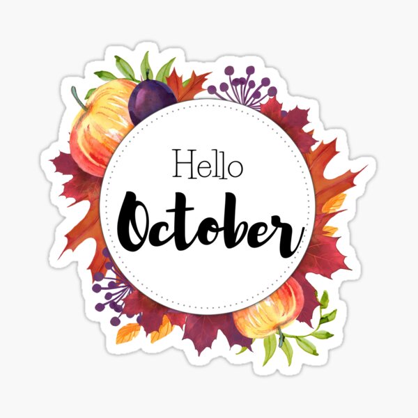 Bonjour Octobre - couverture mensuelle pour les planificateurs, bullet bullets Sticker