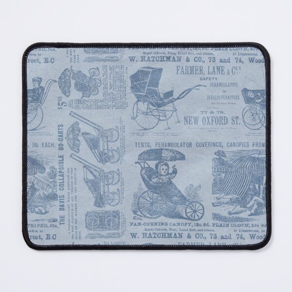 Item preview, Victorian Inspired Newsprint - Steel Blue designed and sold by TotallyRetroArt.