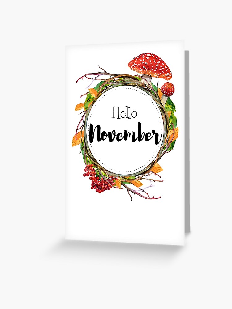 Tarjetas de felicitación «Hola noviembre: portada mensual para  planificadores, diarios bullet» de vasylissa | Redbubble