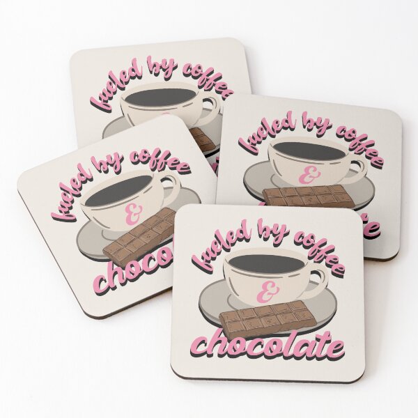 Item preview, Pink Fueled By Coffee And Chocolate Fun Slogan designed and sold by TrulyEpoque.