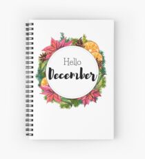 Cuaderno de espiral Hola diciembre - portada mensual para planificadores, diarios bullet
