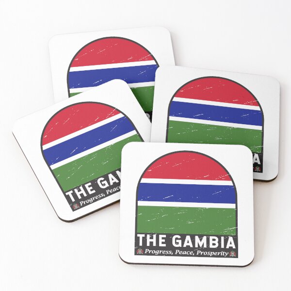 Item preview, The Gambia Flag Emblem Distressed Vintage designed and sold by KrisSidDesigns.