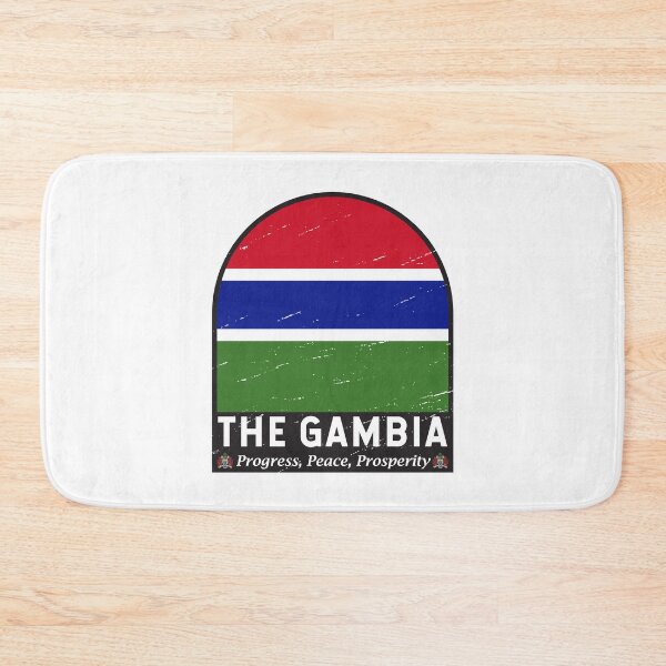 Item preview, The Gambia Flag Emblem Distressed Vintage designed and sold by KrisSidDesigns.