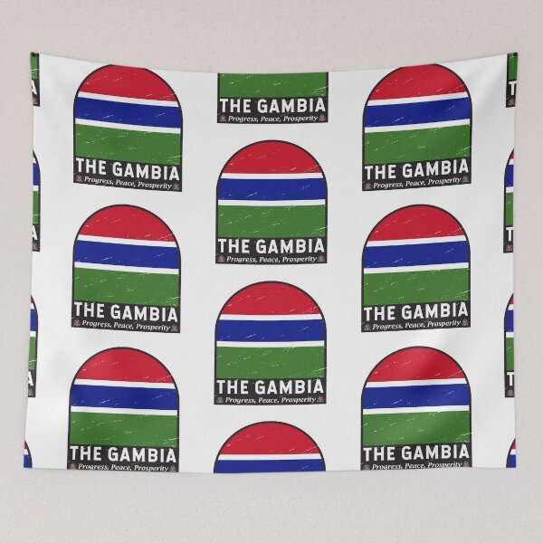 Item preview, The Gambia Flag Emblem Distressed Vintage designed and sold by KrisSidDesigns.