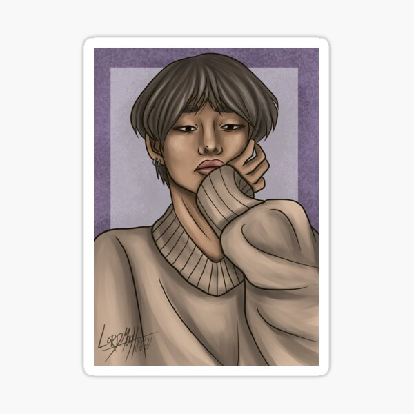 Soft Kim Taehyung semirealistic style Sticker