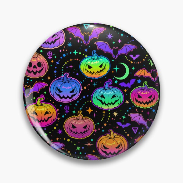 Item preview, Psychedelic rainbow pumpkins and bats designed and sold by ArtByPokey.