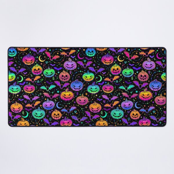 Item preview, Psychedelic rainbow pumpkins and bats designed and sold by ArtByPokey.