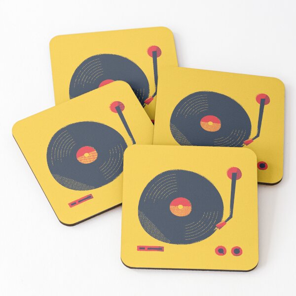 Item preview, Abstract Record Deck Design in Yellow, Red & Black. designed and sold by StudioWibblee.