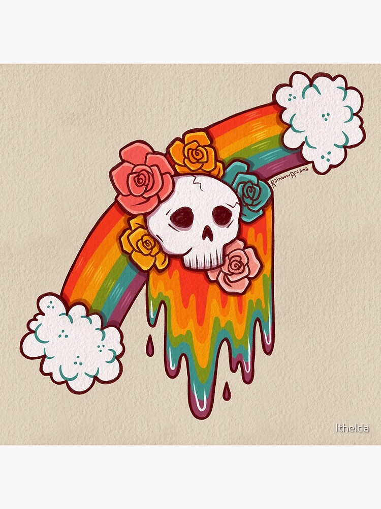 "rainbow skull melt" Poster for Sale by Ithelda Redbubble