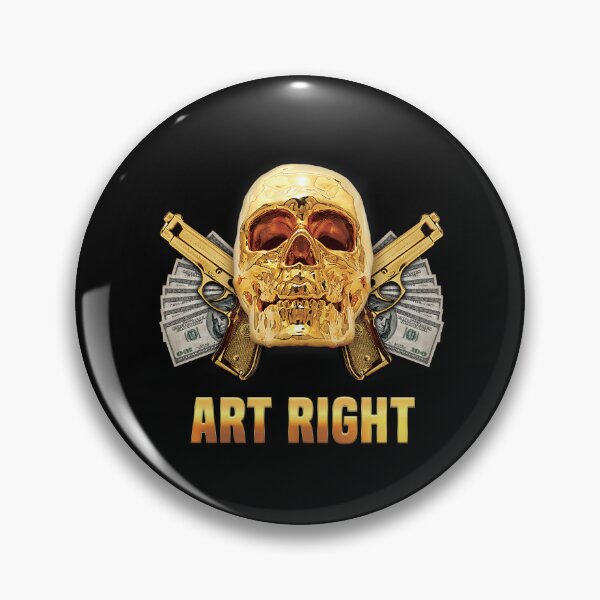Item preview, Gold Art Right Gangsta Skull designed and sold by bunsbodega.