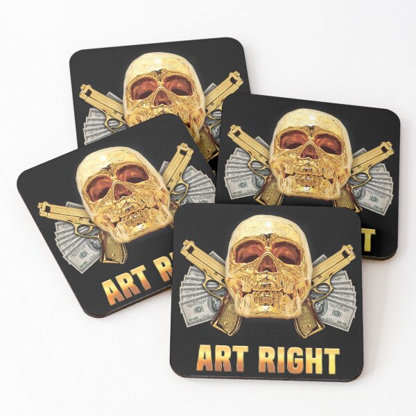 Item preview, Gold Art Right Gangsta Skull designed and sold by bunsbodega.