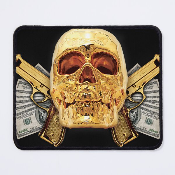 Item preview, Gold Art Right Gangsta Skull designed and sold by bunsbodega.