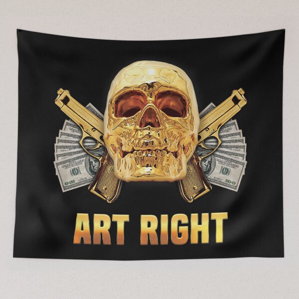 Item preview, Gold Art Right Gangsta Skull designed and sold by bunsbodega.