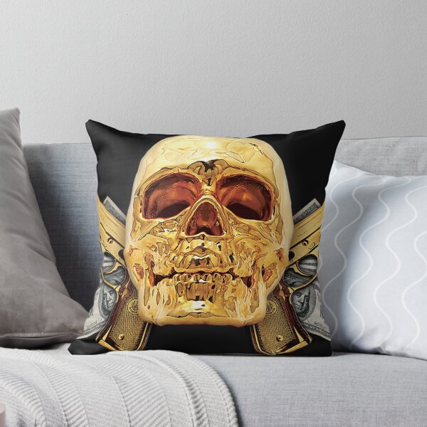 Item preview, Gold Art Right Gangsta Skull designed and sold by bunsbodega.