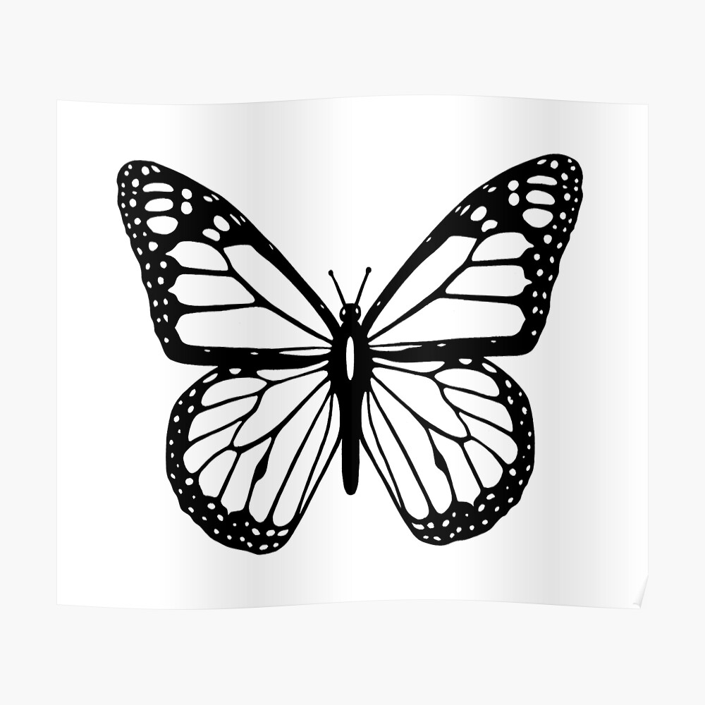 Butterfly Black And White Butterfly Sticker By Tomsredbubble Redbubble