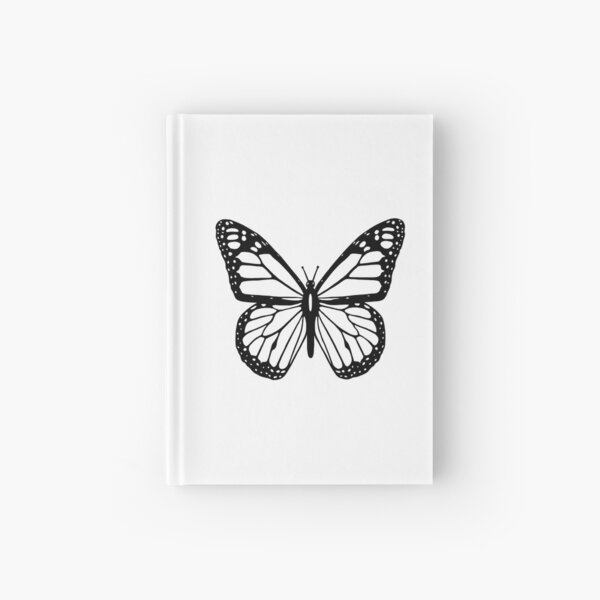 Butterfly, Black and White Butterfly. Hardcover Journal