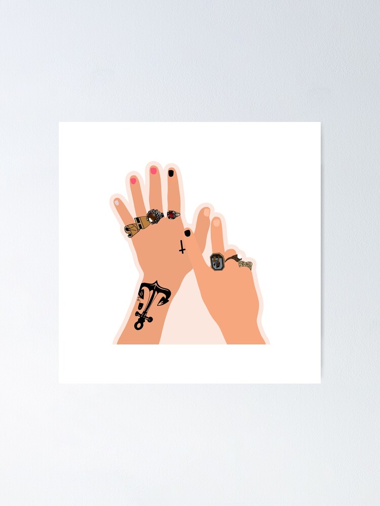 "Harry Styles Pleasing Hands With Rings Sticker " Poster for Sale by