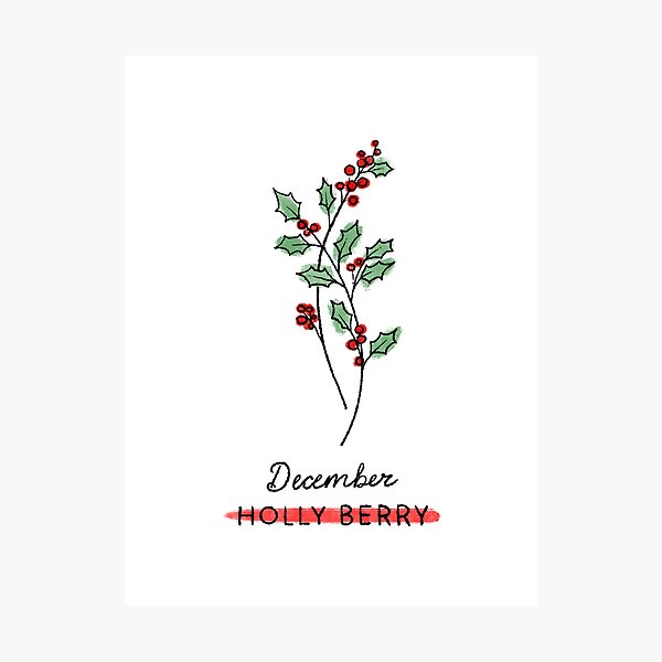 Download Colorful Tattoo with Holly Leaves and Flowers PNG Online -  Creative Fabrica